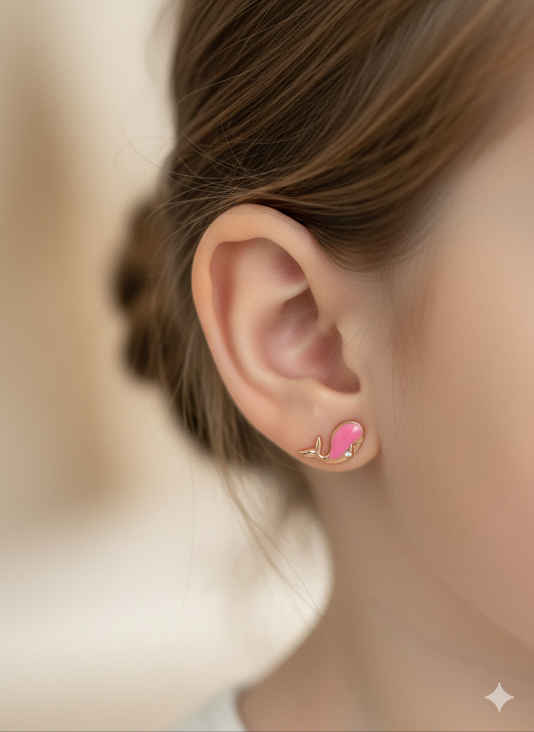 XUPİNG KÜÇÜK PEMBE YUNUS MODEL KÜPE
