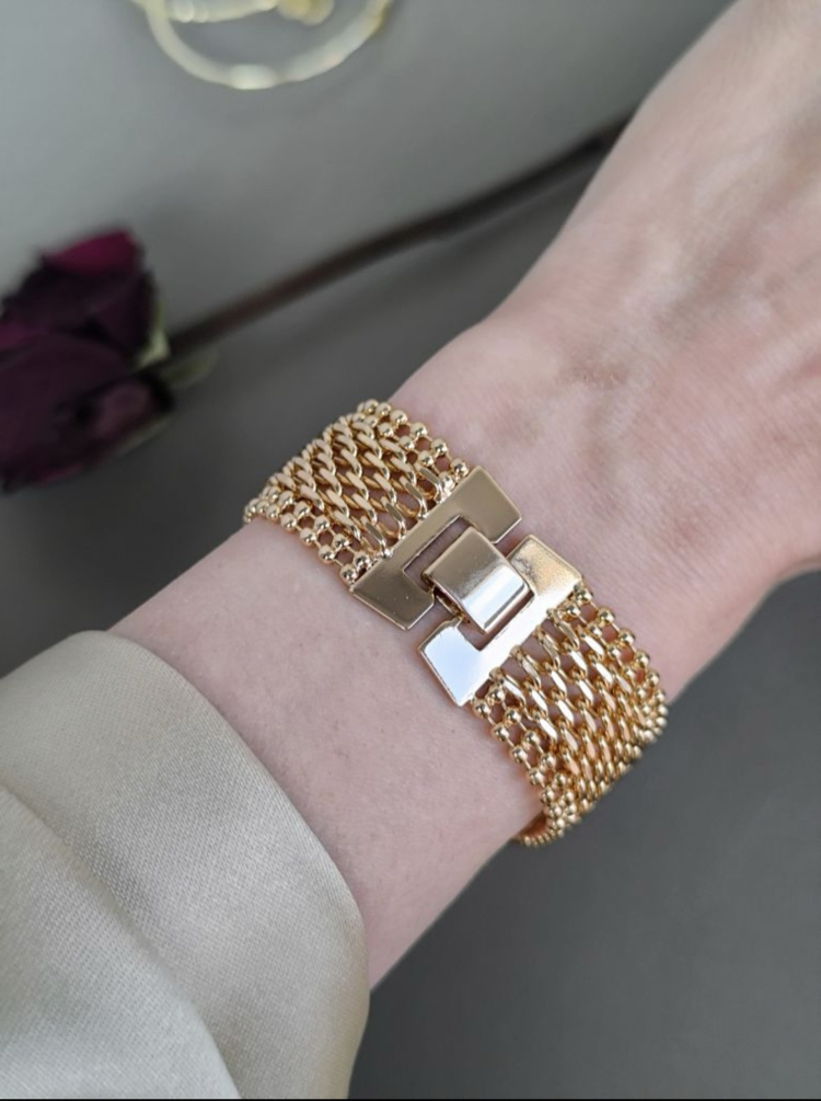 XUPİNG 18K KALIN HASIR MODEL BİLEKLİK