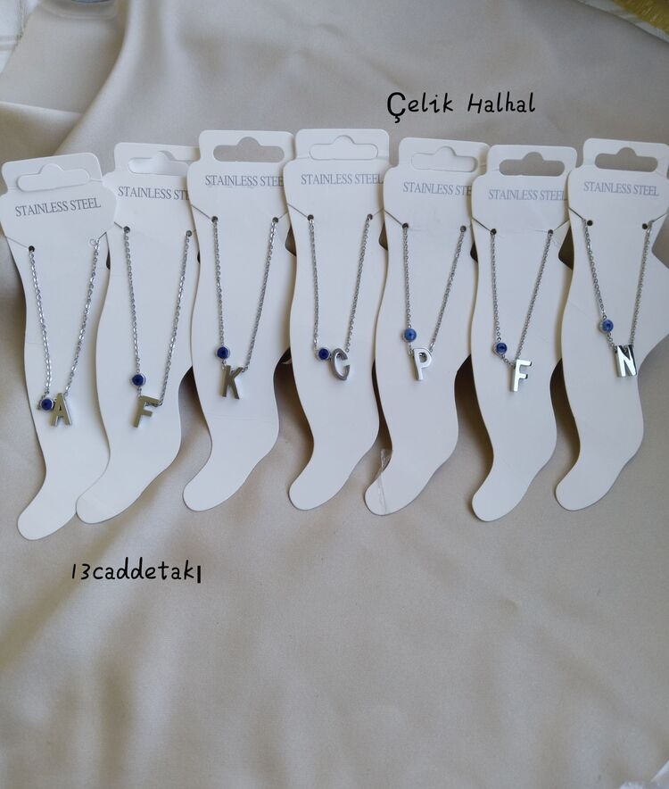ÇELİK NAZARLI SİLVER HARF MODEL HALHAL