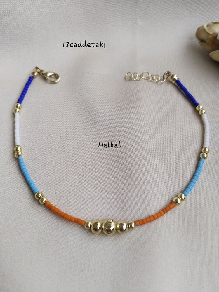 RENKLİ BONCUKLU DORİKALI MODEL HALHAL