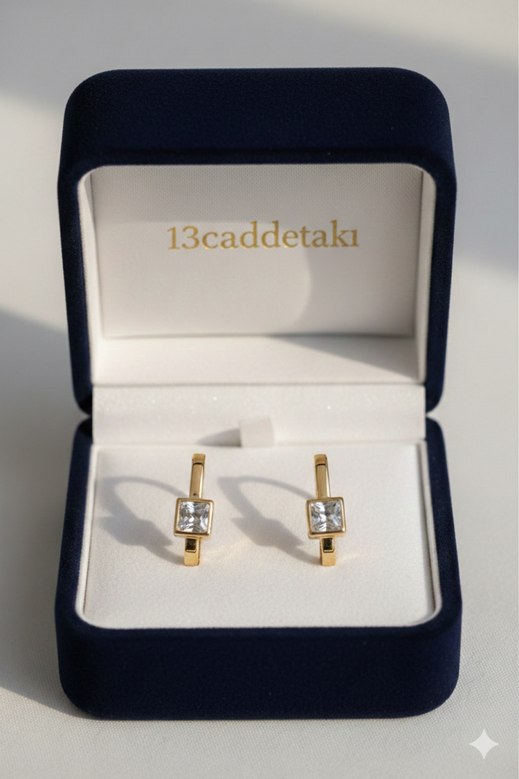 XUPİNG 14K TEK TAŞLI MODEL KÜPE