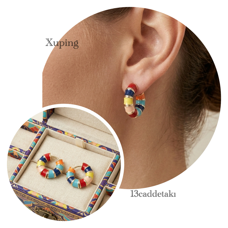 XUPİNG RENKLİ HALKA MODEL KÜPE