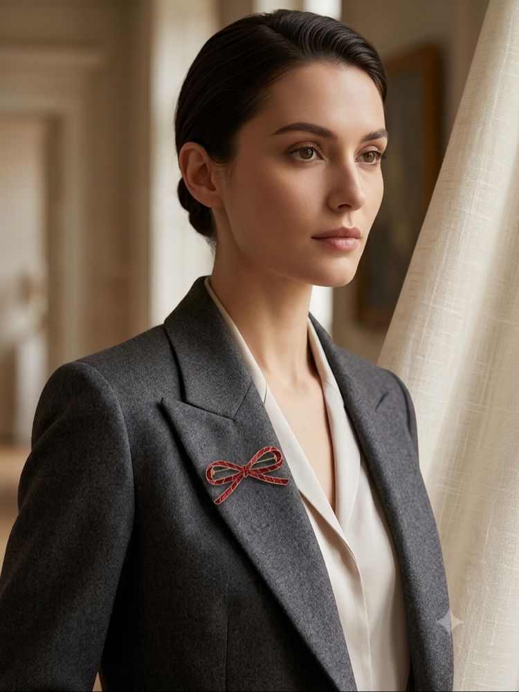 KIRMIZI KURDELE MODEL BROŞ