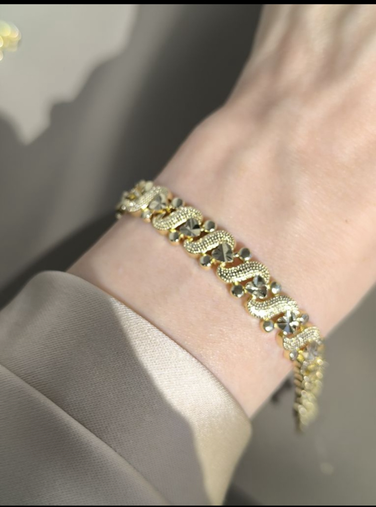 VİP 14K YALDIZLI KYUMCU MODEL BİLİEKLİK