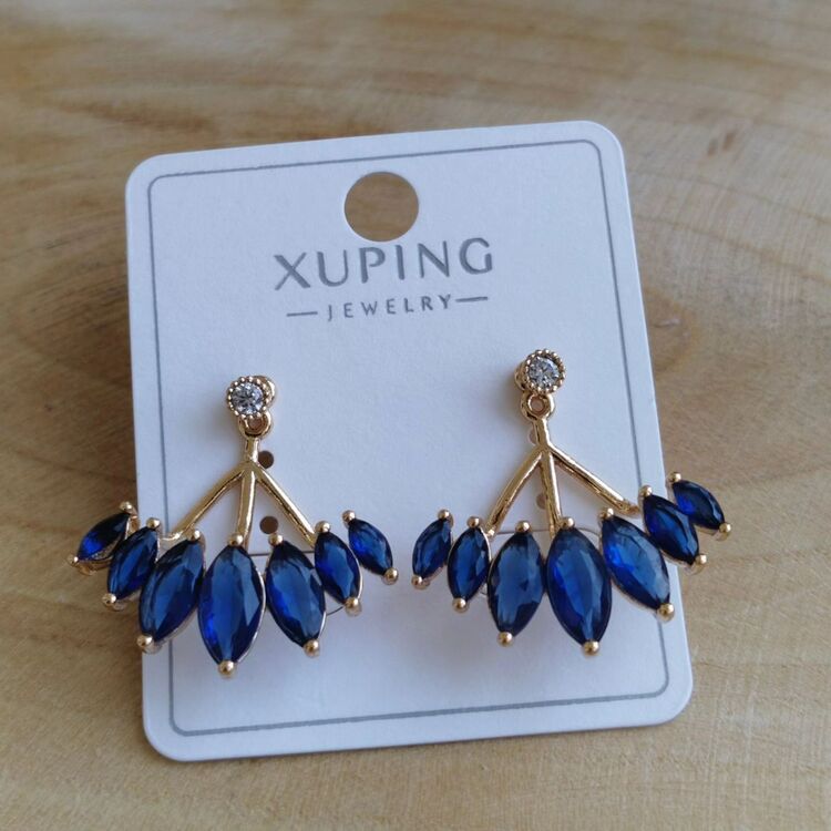 ÇELİK XUPİNG LACİVERT TAŞLI AVİZE MODEL KÜPE