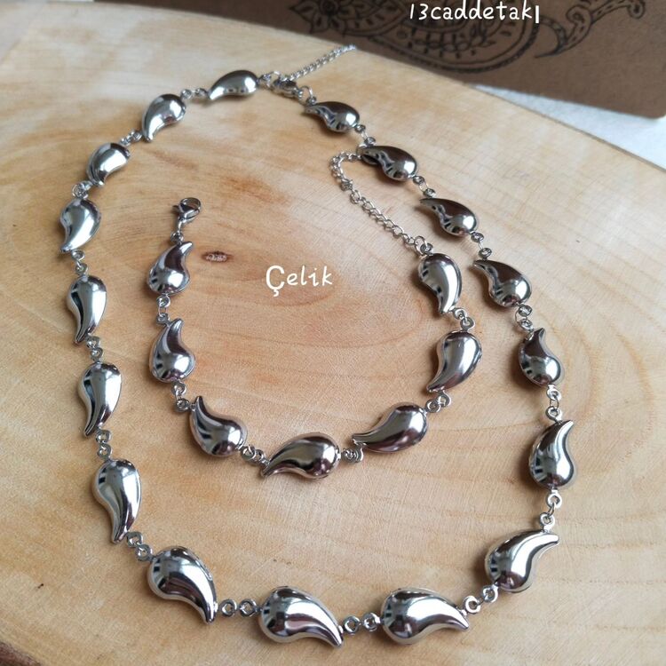 ÇELİK SU DAMLASI MODEL TAKI SETİ