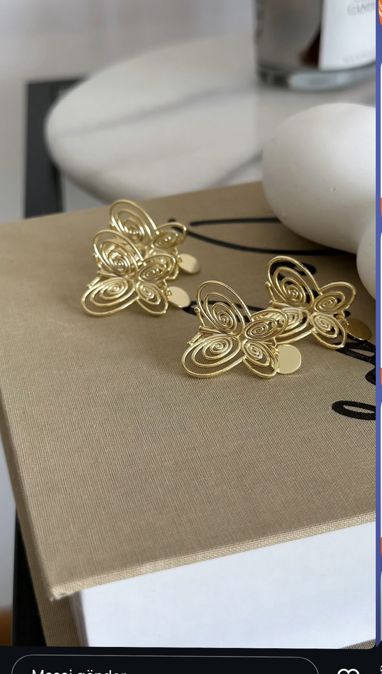 14K FİSUN KELEBEK KÜPE