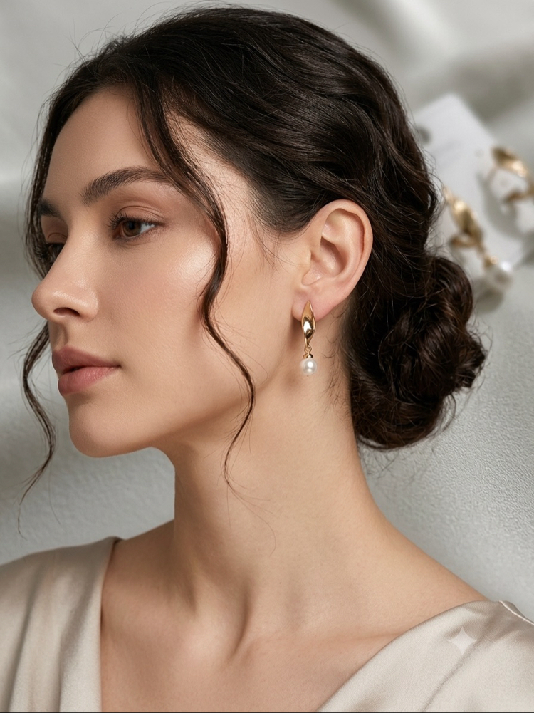 XUPİNG 18K İNCİLİ MODEL KÜPE