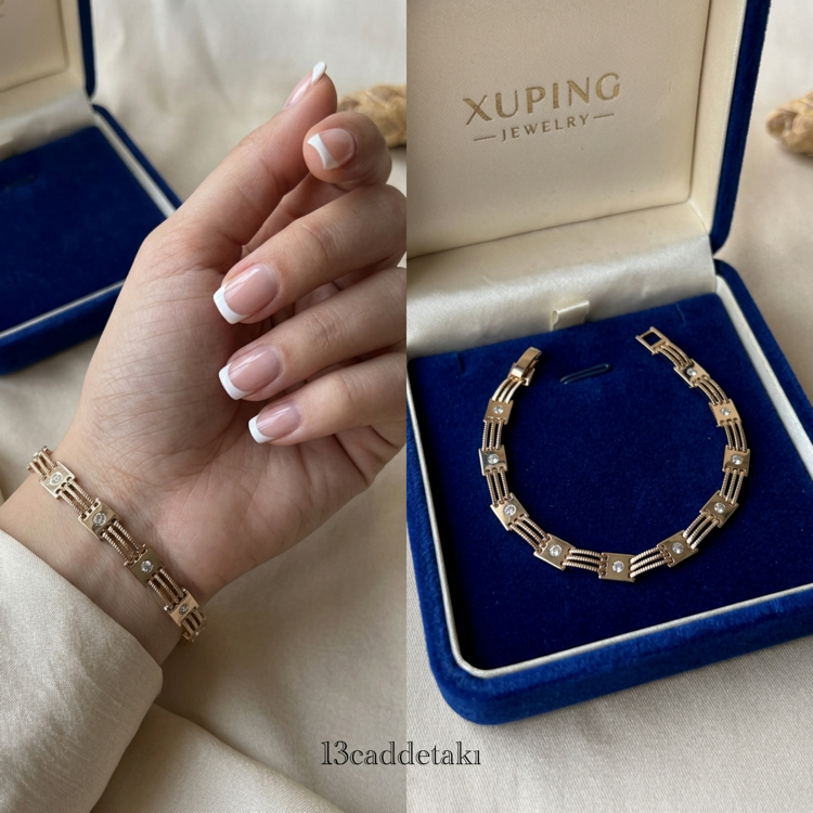 XUPİNG 18 K TAŞLI ŞERİTLİ MODEL BİLEKLİK
