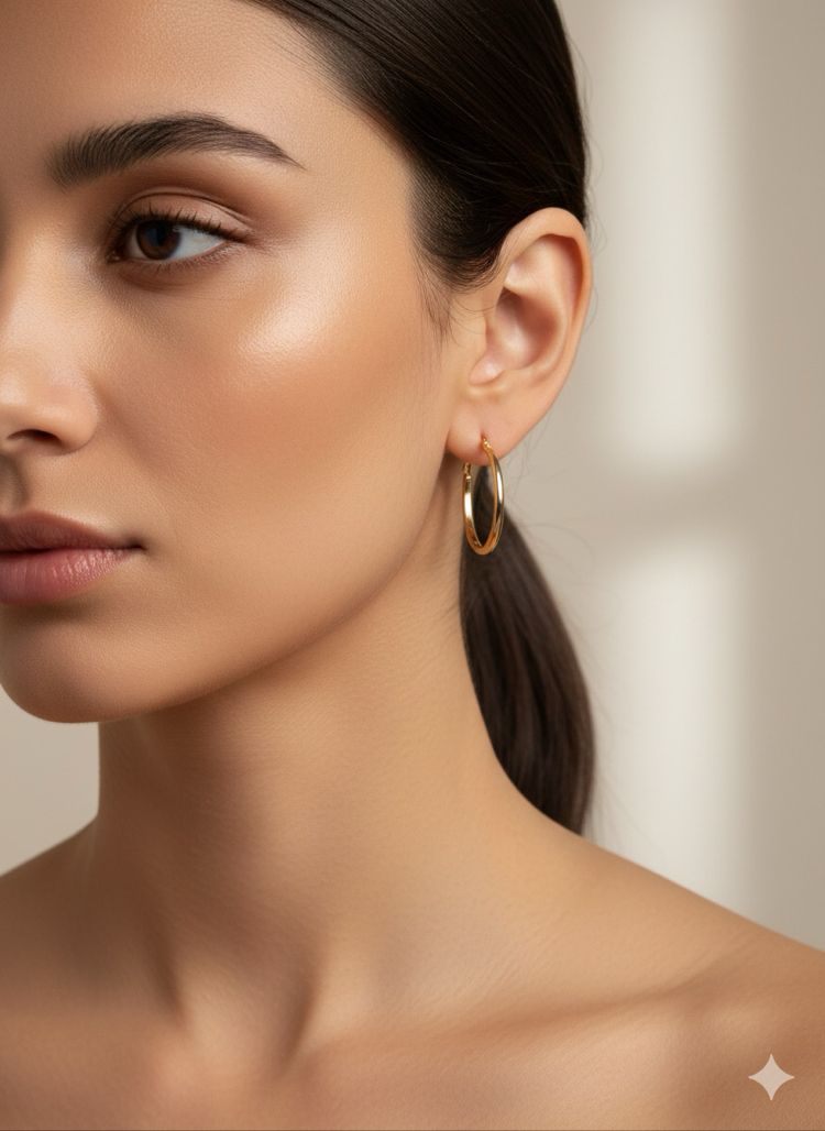 ÇELİK KLASİK HALKA MODEL KÜPE 