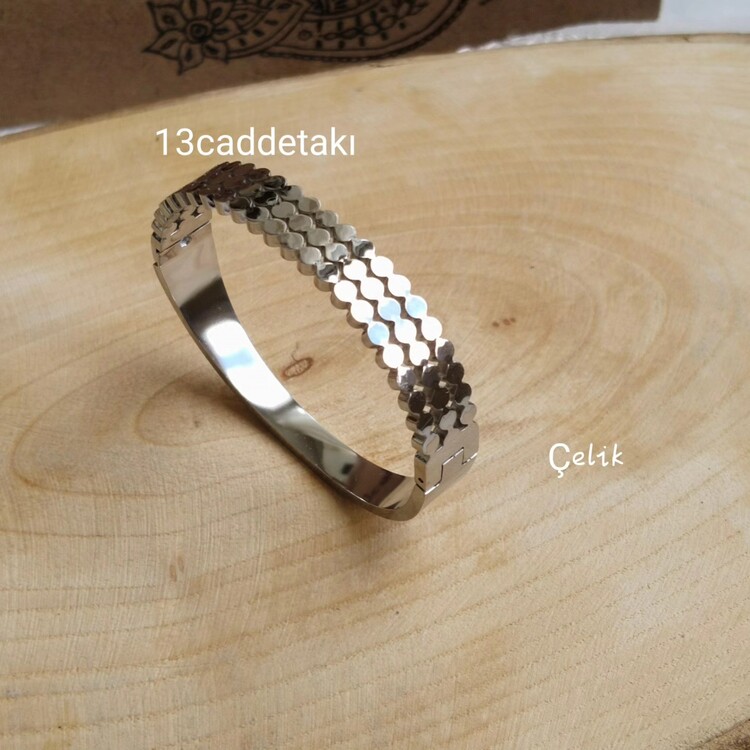 ÇELİK 3 SIRALI TOPLU MODEL KELEPÇE BİLEKLİK