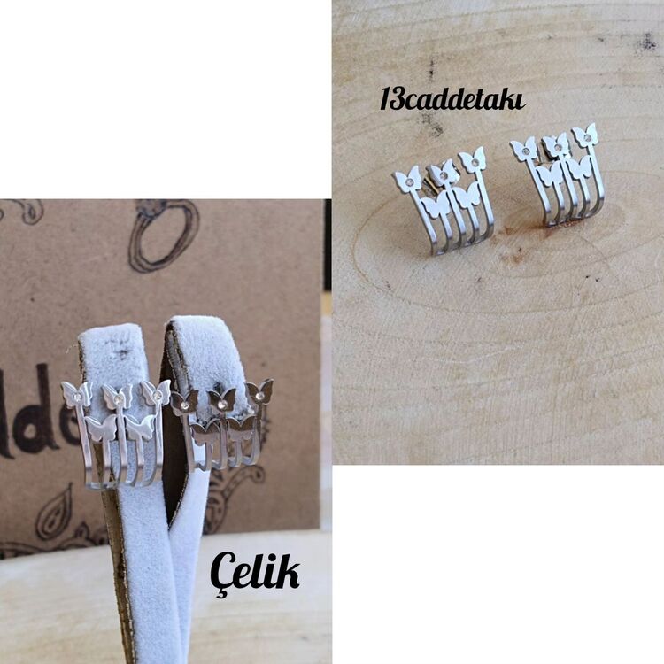 ÇELİK KELEBEKLİ ÇİTLİ MODEL KÜPE