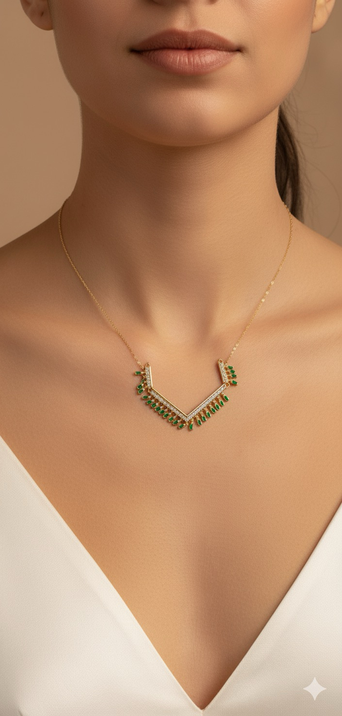 VİP PİREMİUM YEŞİL TAŞLI AVİZE MODEL KOLYR