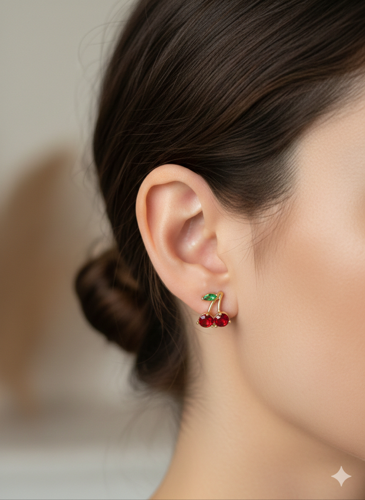 XUPİNG 14K KİRAZ MODEL KÜPE