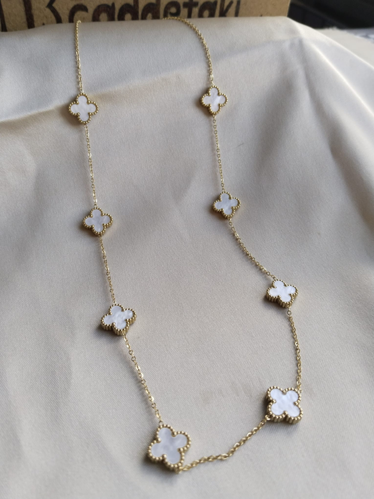 ÇELİK SEDEFLİ YONCA MODEL KOLYE 60cm