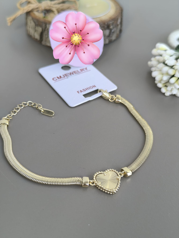 VİP SERİ 14K YALDIZLI KALP MODEL BİLEKLİK