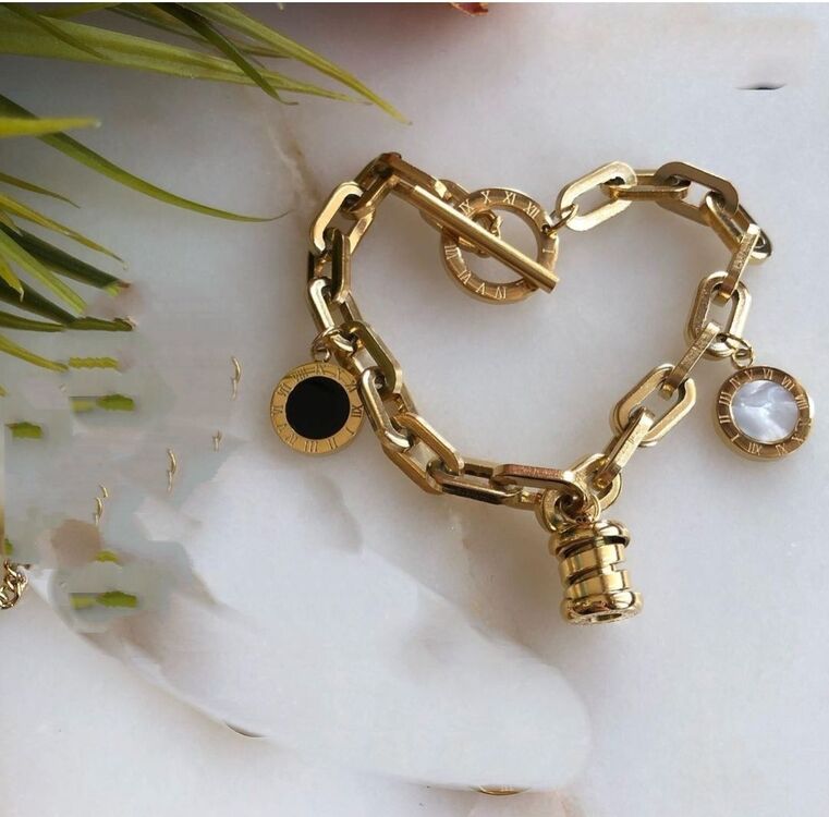 ÇELİK CHARM MODEL KALIN ZİNCİRLİ GEMİCİ BİLEKLİK