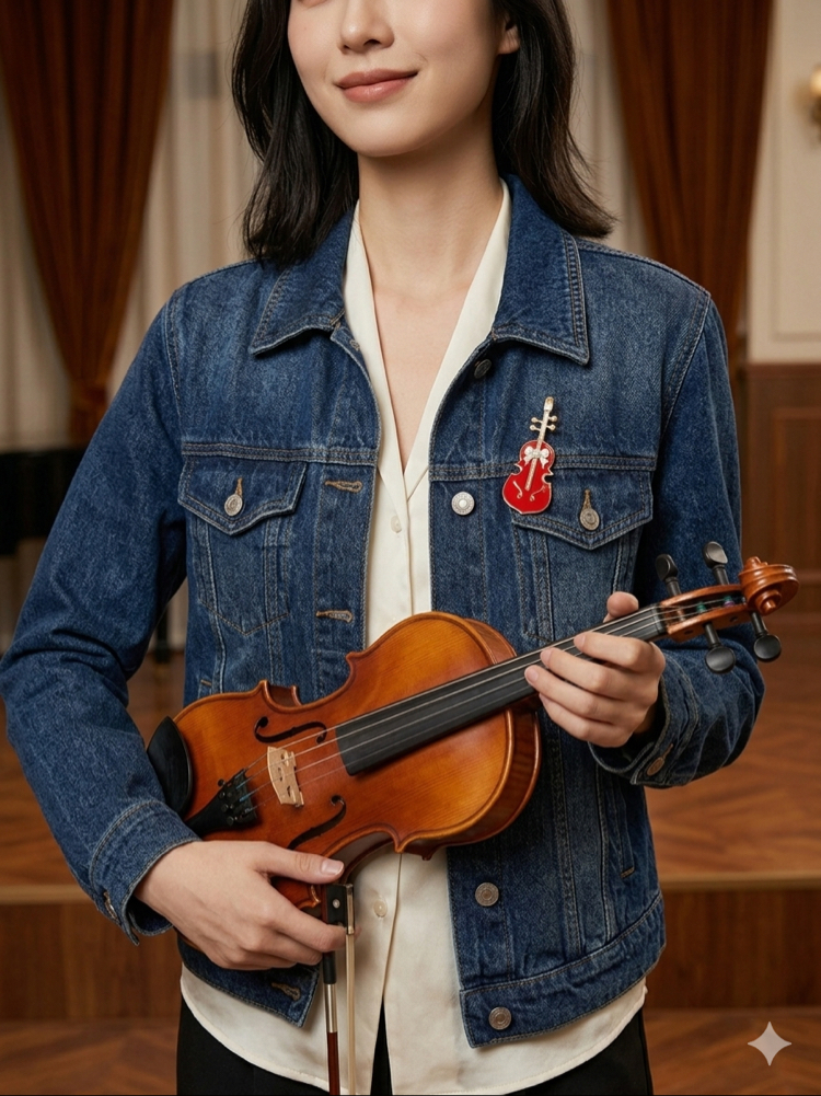 KIRMIZI KEMAN MODEL BROŞ