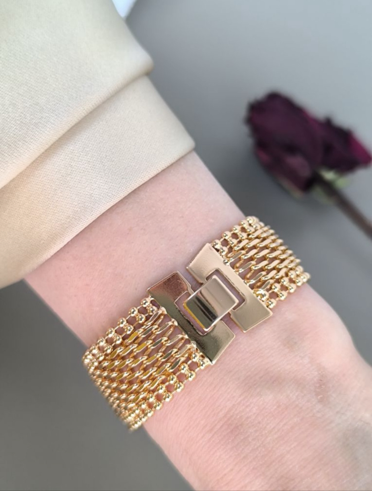 XUPİNG 18K KALIN HASIR MODEL BİLEKLİK