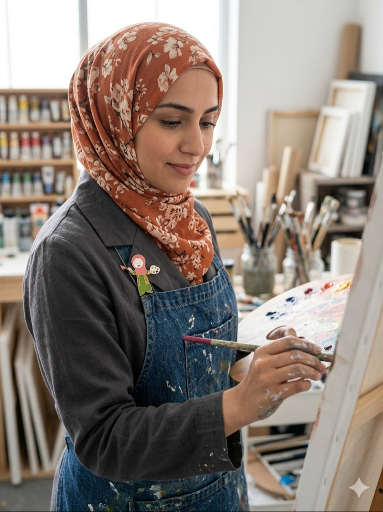 PALETLİ RESSAM BAYAN BROŞ