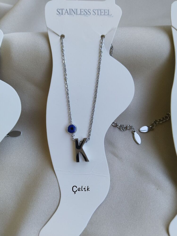 ÇELİK NAZARLI K HARFLİ MODEL HALHAL