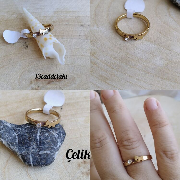 ÇELİK TAŞLI KÖPEKLİ MODEL YÜZÜK 