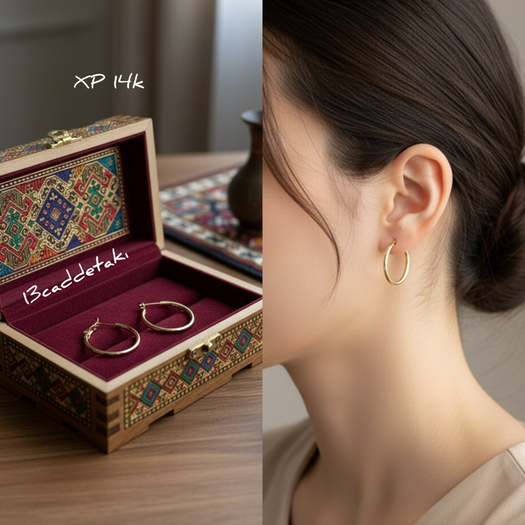 ÇELİK XP 14K İNCE HALKA MODEL KÜPE
