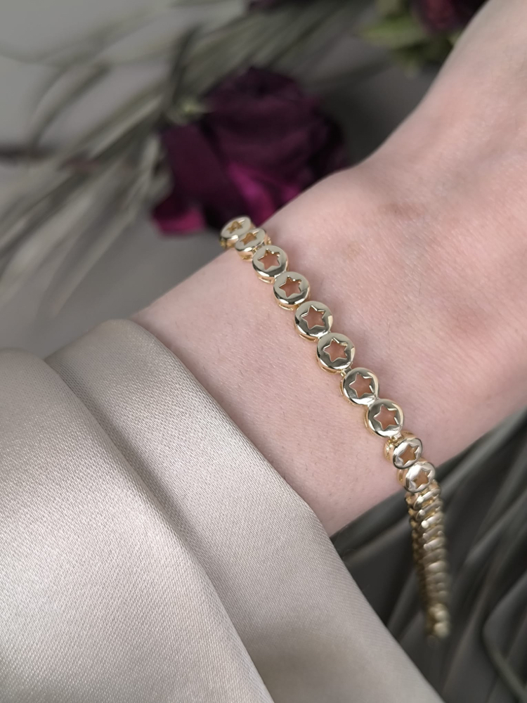 VİP 14K DELİKLİ YILDIZ MODEL BİLEKLİK