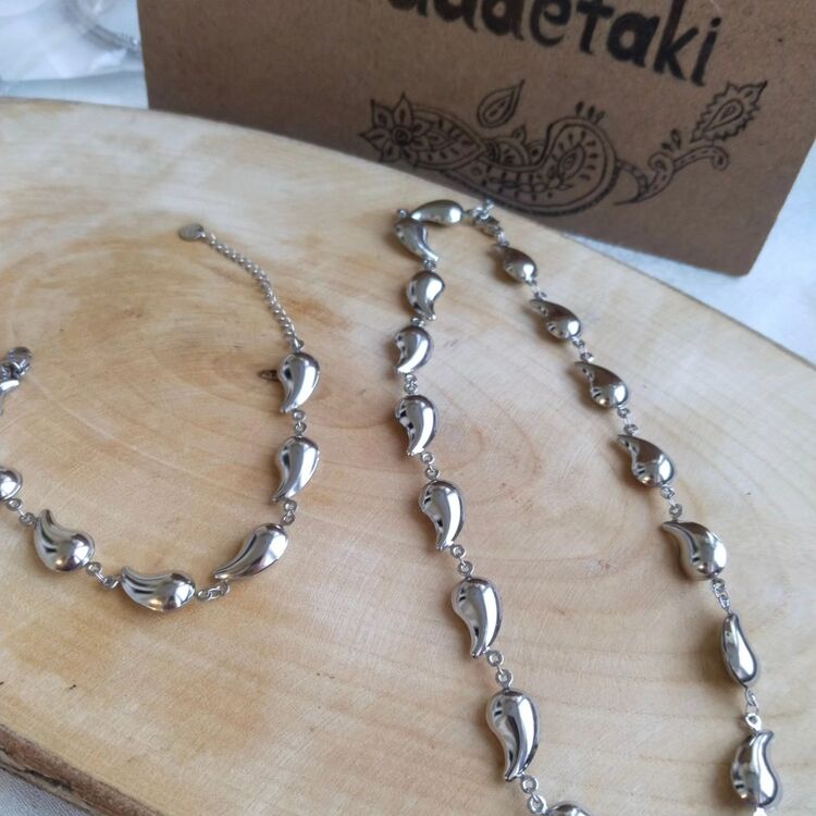 ÇELİK SU DAMLASI MODEL TAKI SETİ