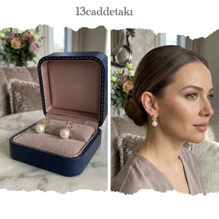 XUPİNG 18K İNCİLİ MODEL KÜPE