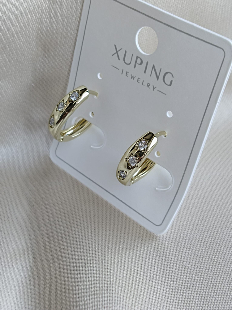 ÇELİK XP 14K TAŞLI OVAL HALKA MODEL KÜPE