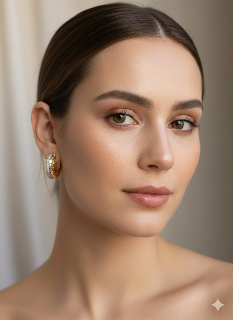 ÇELİK XP 18 K TAŞLI MRKA MODEL KÜPE