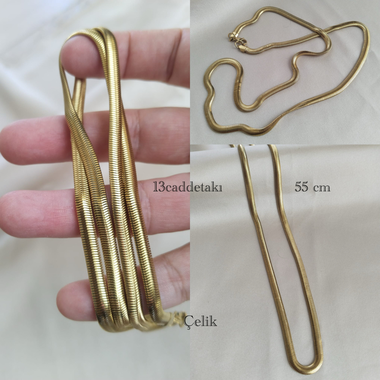 ÇELİK KALIN BALIK SIRTI MODEL KOLYE