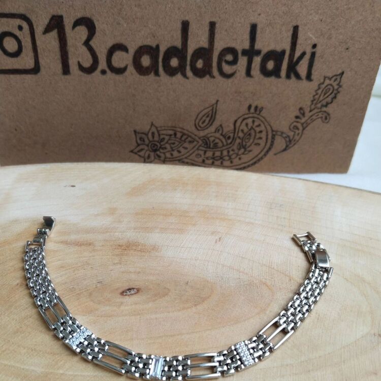 ÇELİK XUPİNG TAŞLI KAFES MODEL KELEPÇE BİLEKLİK