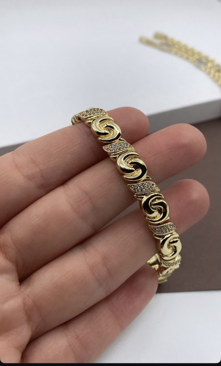 XUPİNG 14K TAŞLI SARMAL BİLEKLİK
