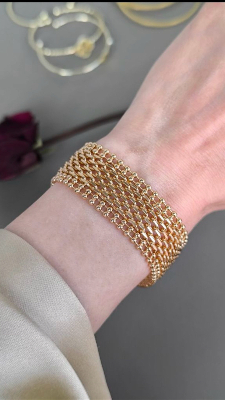 XUPİNG 18K KALIN HASIR MODEL BİLEKLİK