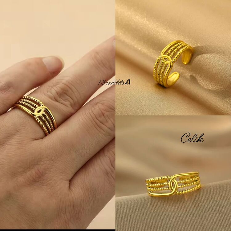 ÇELİK KÜÇÜK TOPLU AYARLI MODEL YÜZÜK 