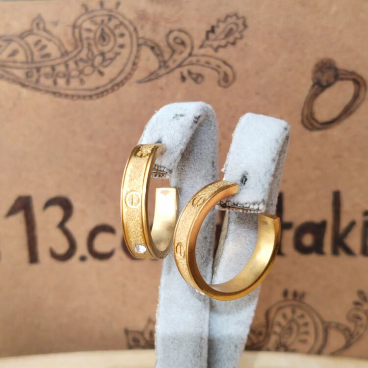 ÇELİK SİMLİ TAŞLI CRTR HALKA MODEL KÜPE