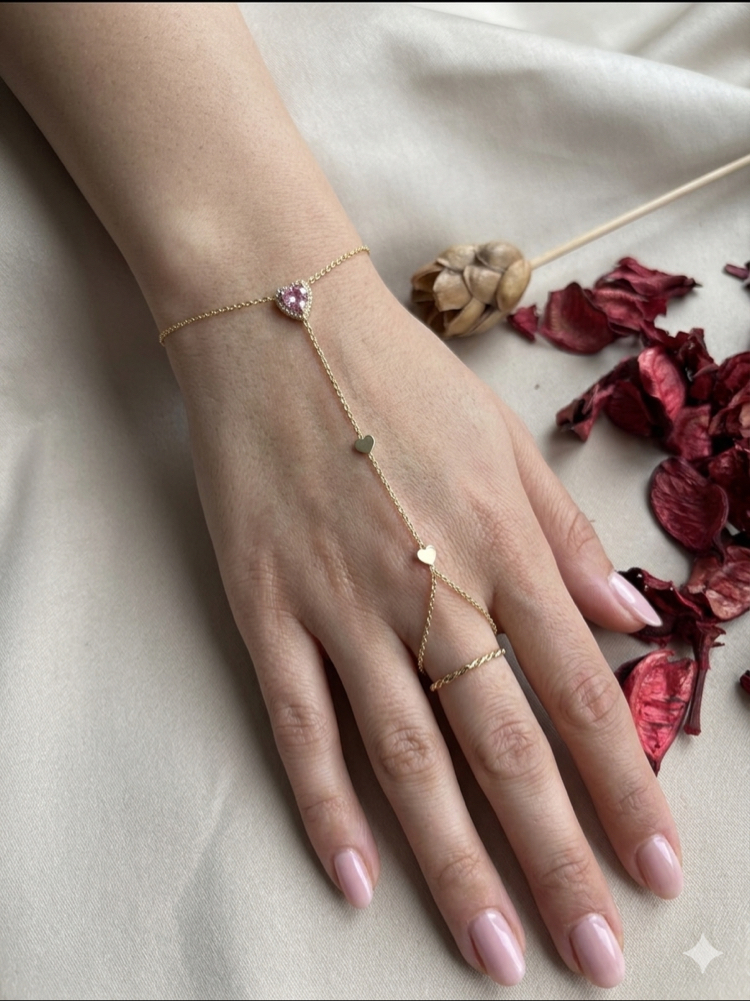 VİP SERİ 14K PEMBE KALPLİ ŞAHMERAN