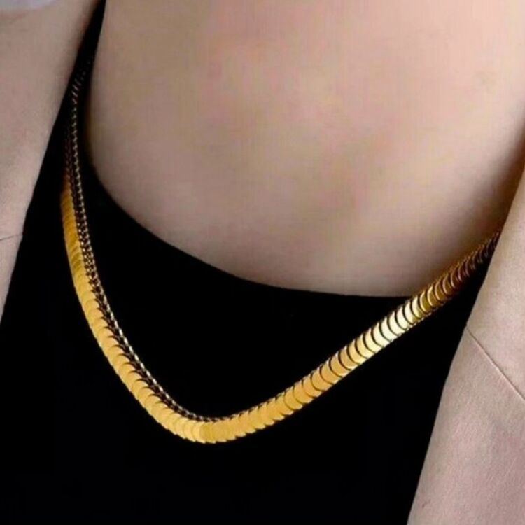 ÇELİK BALIK SIRTI PULLU MODEL KOLYE 