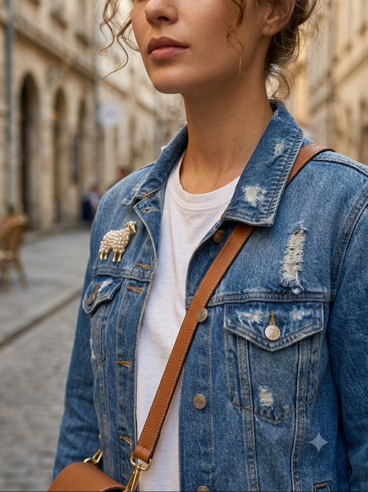 İNCİLİ KOYUN MODEL BROŞ
