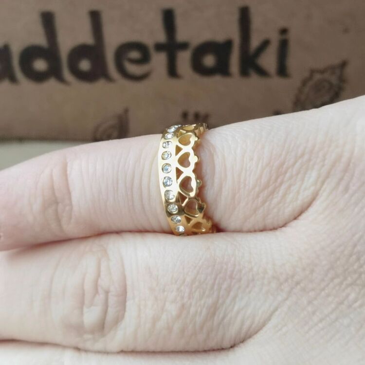 ÇELİK TAŞLI TAÇ MODEL YÜZÜK