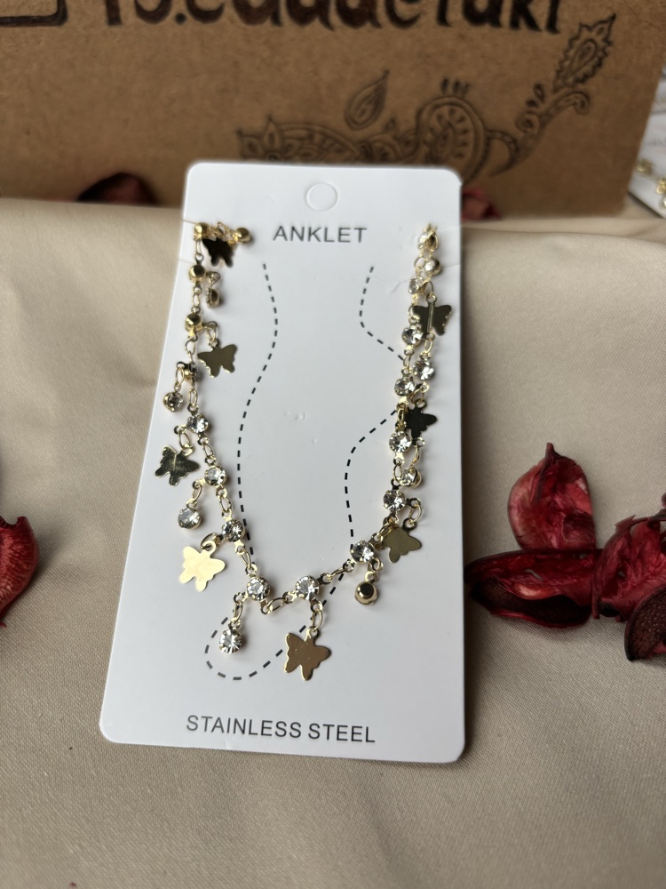ÇELİK TAŞLI VE KELEBEKLİ MODEL HALHAL
