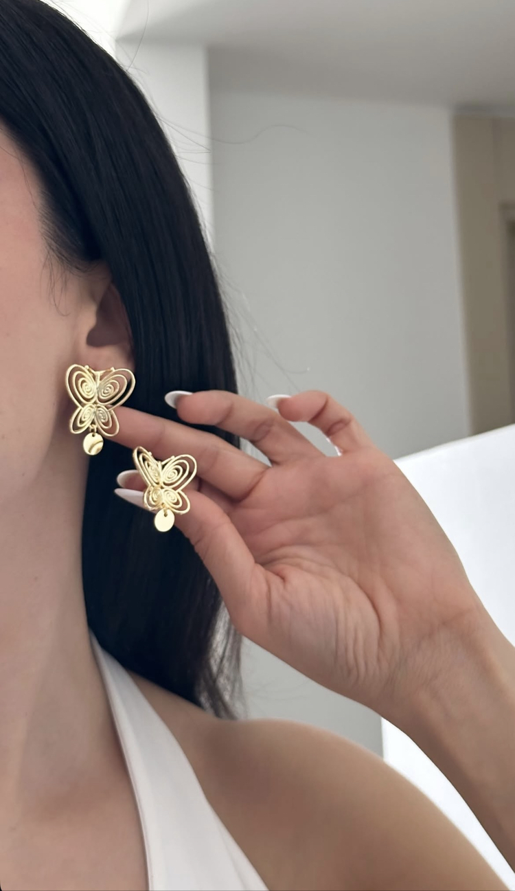 14K FİSUN KELEBEK KÜPE