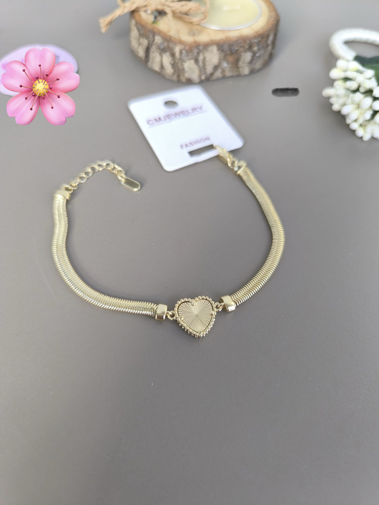 VİP SERİ 14K YALDIZLI KALP MODEL BİLEKLİK