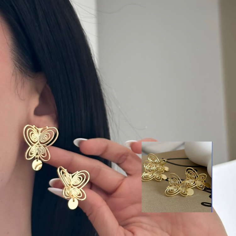 14K FİSUN KELEBEK KÜPE