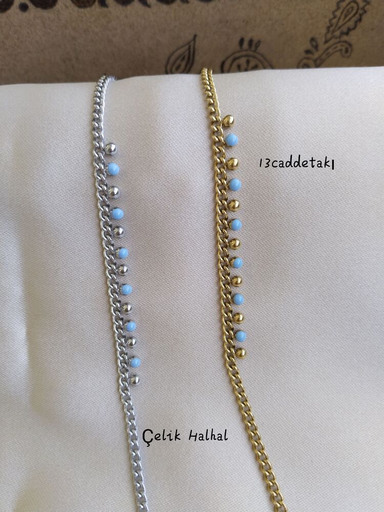 ÇELİK FİRUZE BONCUKLU HALHAL