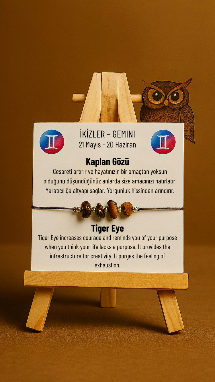 İkizler Burcu Doğal Kırıktaş Bilekliği