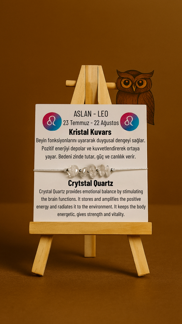 Aslan Burcu Doğal Kırıktaş Bilekliği