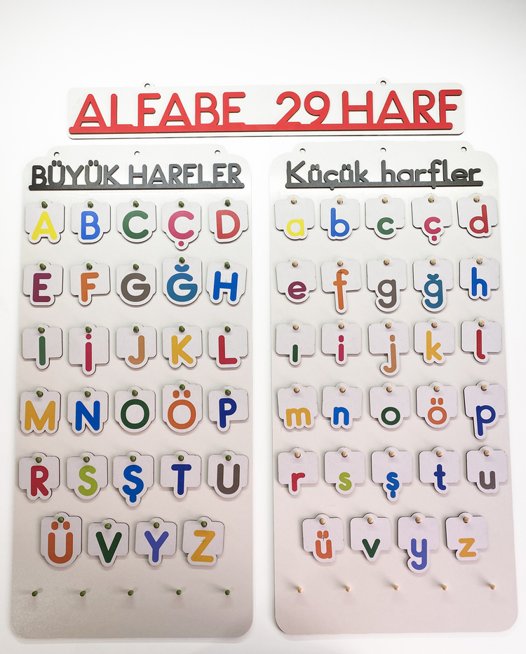 Türkçe Alfabe Seti – 29 Harf (Büyük/Küçük)